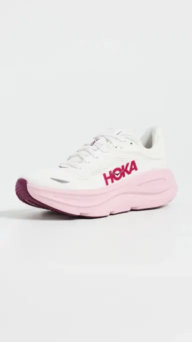 Hoka Bondi 9 Sneakers White/Pink Opal 7 | Thumbnail 2