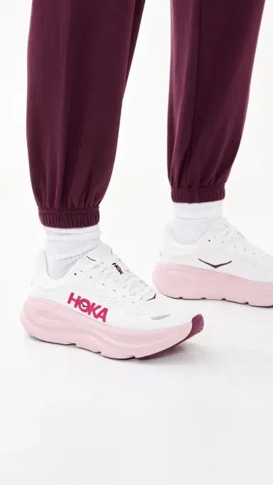 Hoka Bondi 9 Sneakers White/Pink Opal 7 | Thumbnail 3