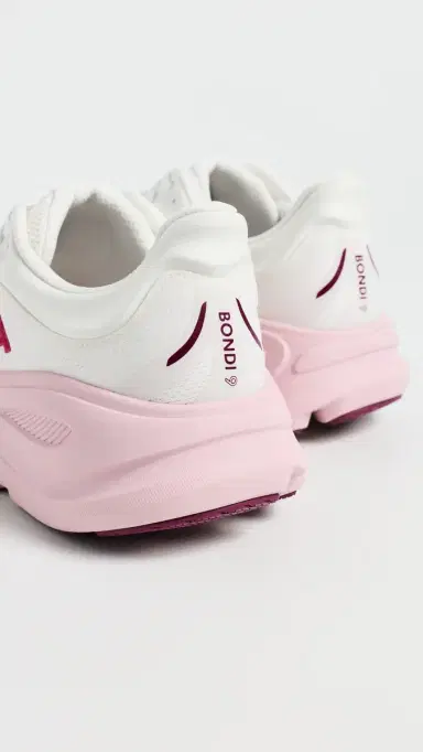 Hoka Bondi 9 Sneakers White/Pink Opal 7 | Thumbnail 4
