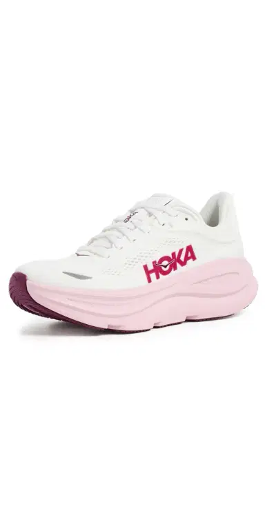 Hoka Bondi 9 Sneakers White/Pink Opal 7 | Thumbnail 1
