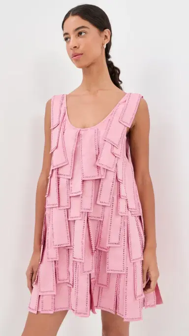 La Vie Style House Jewel Tassel Mini Swing Dress Pink One Size | Thumbnail 2 La Vie Style House Jewel Tassel Mini Swing Dress Pink One Size | Thumbnail 2