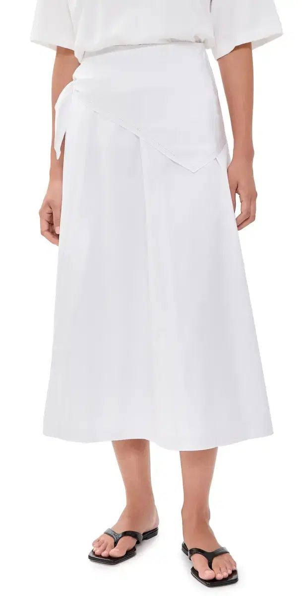 Vince Scarf Tie Skirt Optic White