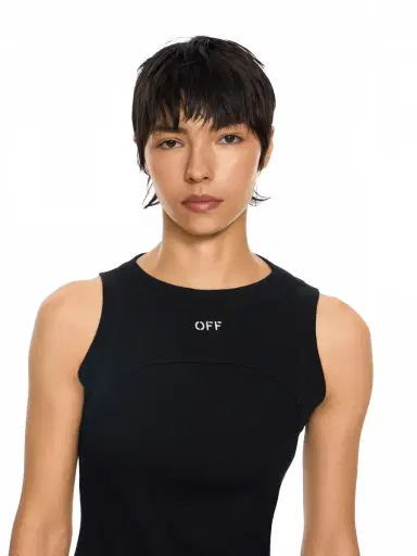 Off-White Off Stamp Ribbed Round-Neck Mini Dress | Thumbnail 5