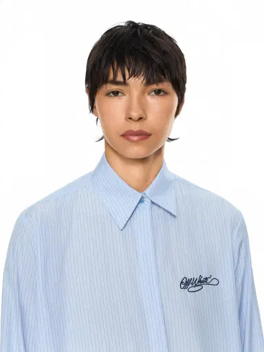 Off-White Striped Poplin Asymmetric Shirt Dress | Thumbnail 5 Off-White Striped Poplin Asymmetric Shirt Dress | Thumbnail 5