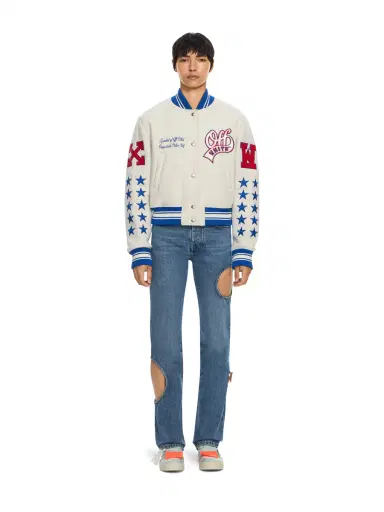Off-White Wool College Varsity Jacket | Thumbnail 2 Off-White Wool College Varsity Jacket | Thumbnail 2
