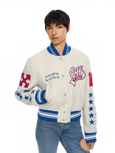 Off-White Wool College Varsity Jacket | Thumbnail 5 Off-White Wool College Varsity Jacket | Thumbnail 5