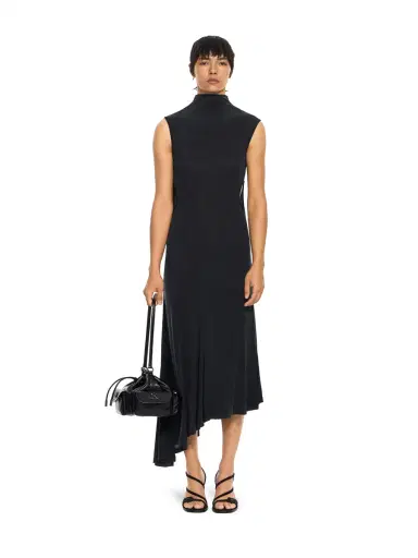 Off-White Cupro Rib Meteor Asymmetric Dress | Thumbnail 2