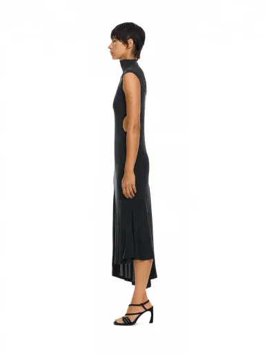 Off-White Cupro Rib Meteor Asymmetric Dress | Thumbnail 3