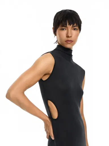 Off-White Cupro Rib Meteor Asymmetric Dress | Thumbnail 5