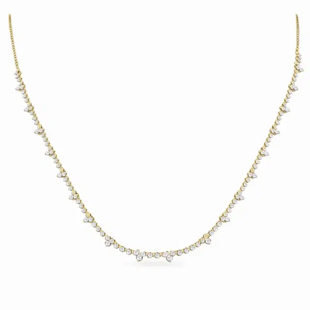 3.00ct Diamond 14K Gold Station Necklace