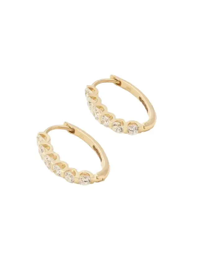 14-karat Gold Diamond Hoop Earrings