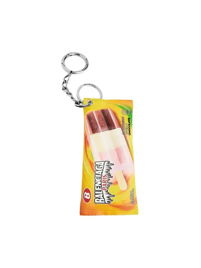 Balenciaga Men's Keychain-Charm Snack Pouch - Yellow