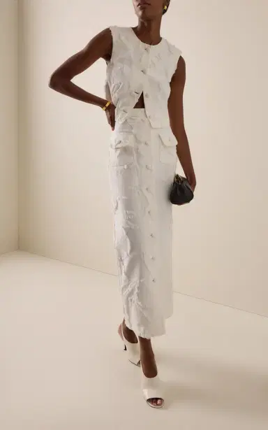 Adam Lippes Dakota Cotton Fil Coupe Skirt | Thumbnail 2 Adam Lippes Dakota Cotton Fil Coupe Skirt | Thumbnail 2