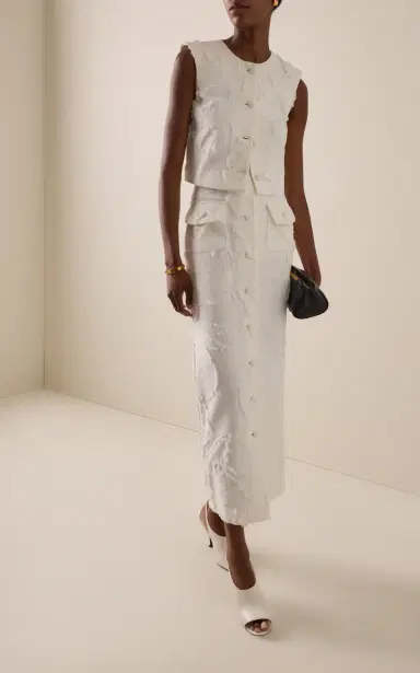 Adam Lippes Remo Cotton Fil Coupe Top | Thumbnail 3
