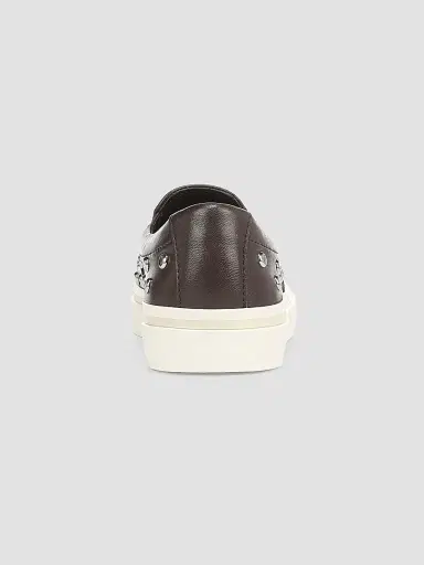 Vince Women's Blair 30MM Studded Leather Loafers - Dark Ganache - Size 11 | Thumbnail 3 Vince Women's Blair 30MM Studded Leather Loafers - Dark Ganache - Size 11 | Thumbnail 3