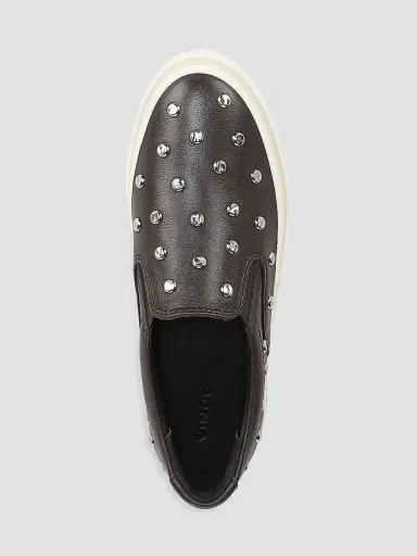 Vince Women's Blair 30MM Studded Leather Loafers - Dark Ganache - Size 11 | Thumbnail 4 Vince Women's Blair 30MM Studded Leather Loafers - Dark Ganache - Size 11 | Thumbnail 4