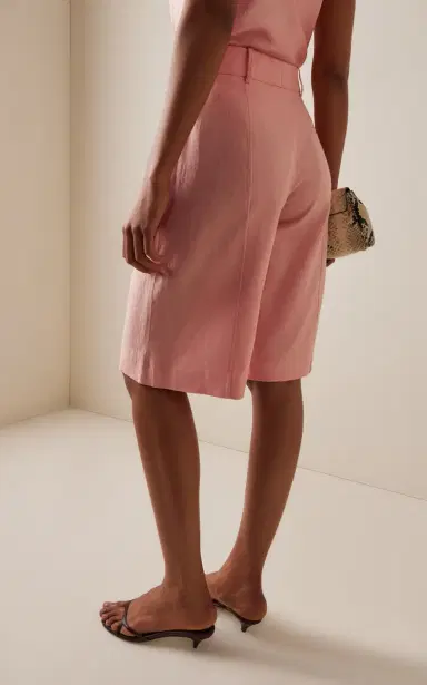 Another Tomorrow Linen Bermuda Shorts | Thumbnail 4