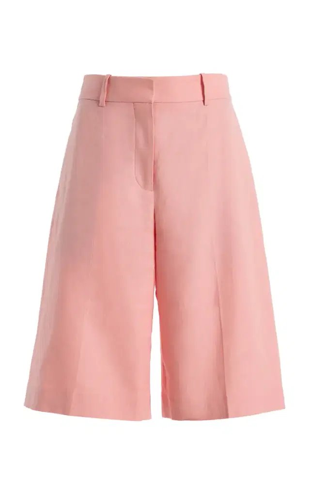 Another Tomorrow Linen Bermuda Shorts