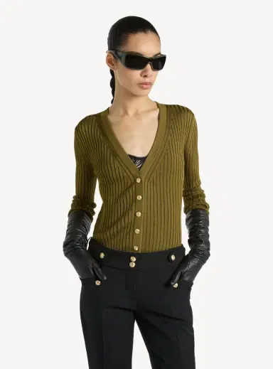 Balmain Buttoned ribbed knit cardigan | Thumbnail 5 Balmain Buttoned ribbed knit cardigan | Thumbnail 5