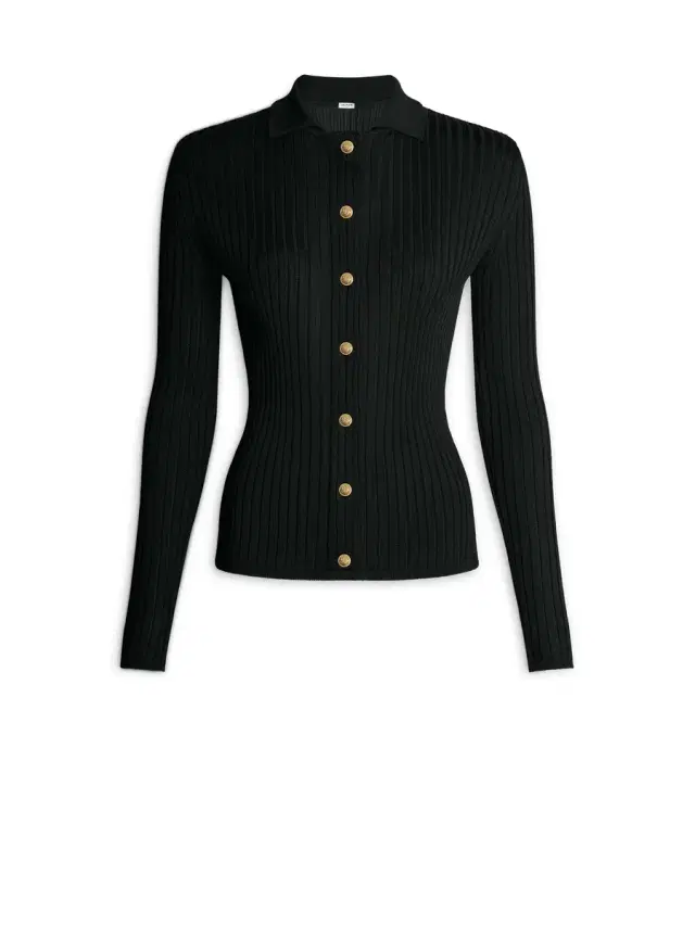 Balmain Buttoned ribbed knit cardigan