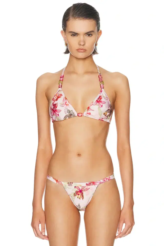 PatBO Orchid Bloom Lycra Triangle Bikini Top