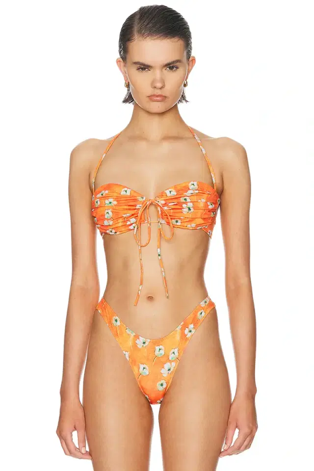 Heavy Manners Ruched Bandeau Bikini Top