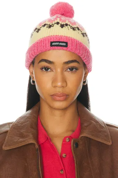 Miu Miu Wool Fairisle Beanie | Thumbnail 2 Miu Miu Wool Fairisle Beanie | Thumbnail 2