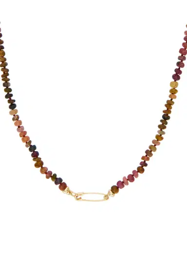 Loren Stewart Tourmaline Safety Pin Necklace | Thumbnail 3