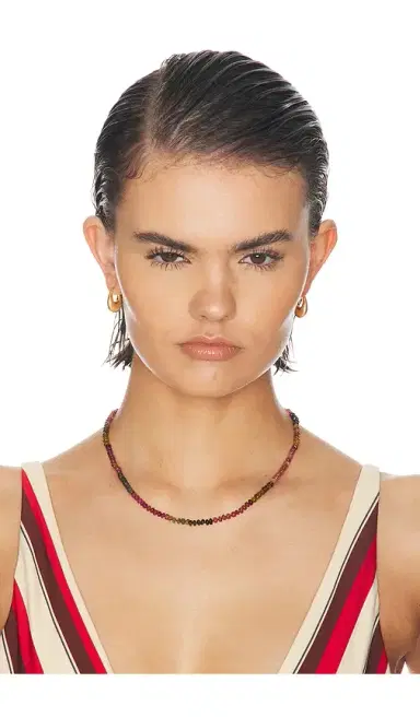 Loren Stewart Tourmaline Safety Pin Necklace | Thumbnail 6