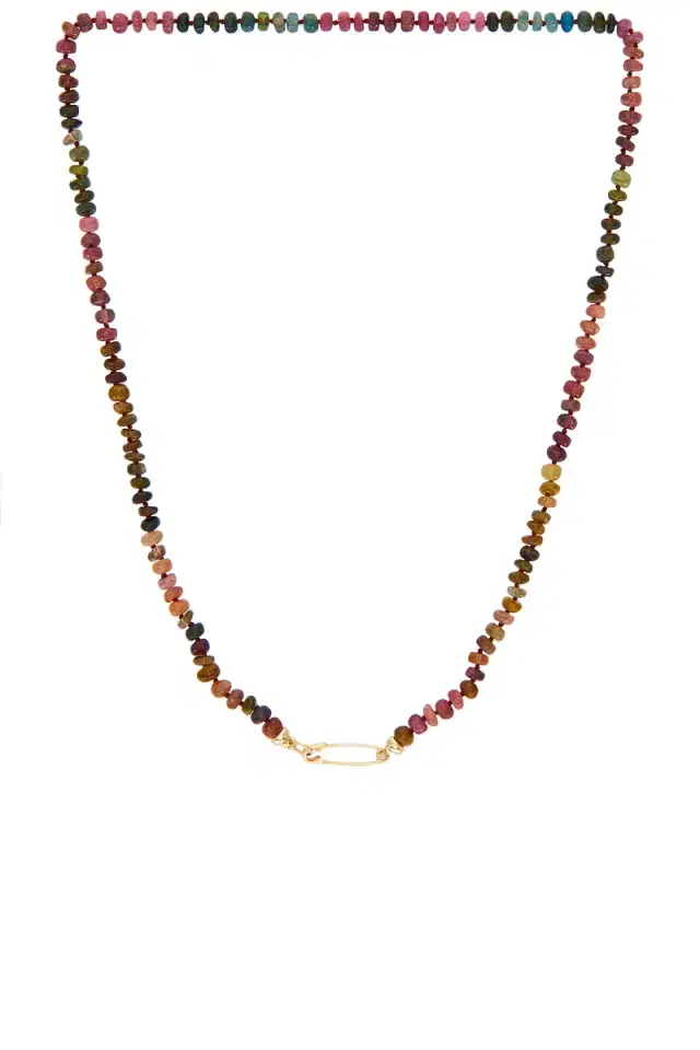 Loren Stewart Tourmaline Safety Pin Necklace