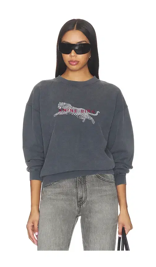 ANINE BING Spencer Sweatshirt Leopard