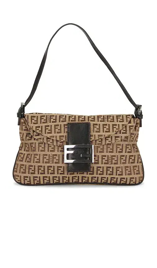 FWRD Renew Fendi Zucchino Baguette Shoulder Bag