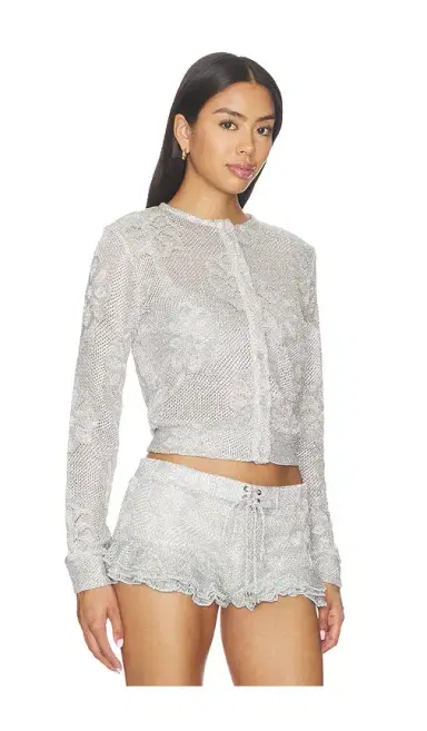 SIEDRES Poli Metallic Knit Cardigan | Thumbnail 3