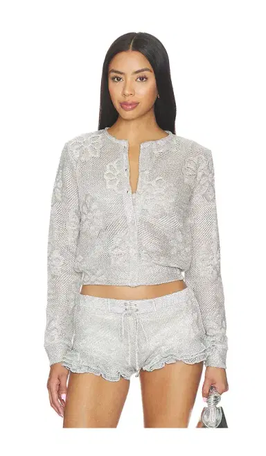 SIEDRES Poli Metallic Knit Cardigan | Thumbnail 1