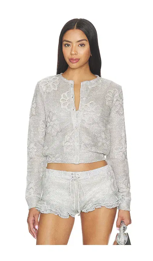 SIEDRES Poli Metallic Knit Cardigan