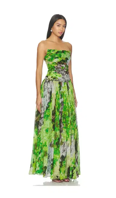 LA FUORI Fairy Fern Printed Draped Dress | Thumbnail 2 LA FUORI Fairy Fern Printed Draped Dress | Thumbnail 2