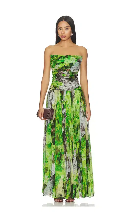 LA FUORI Fairy Fern Printed Draped Dress