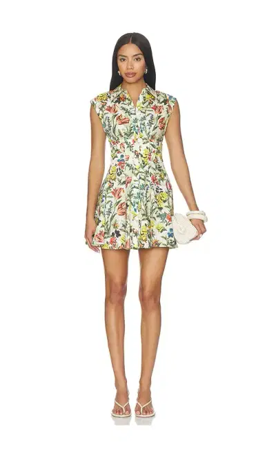 Alice + Olivia Alice + Olivia Kim Paneled Corset Flared Mini Shirt Dress | Thumbnail 1