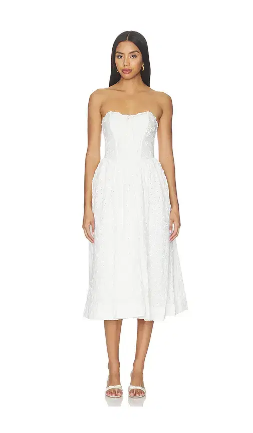 For Love & Lemons Laura Eyelet Midi Dress