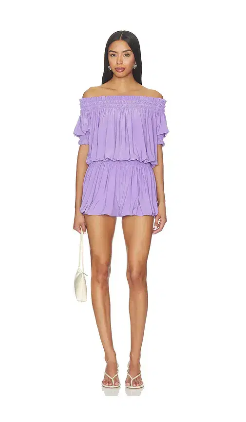 Norma Kamali Short Sleeve Peasant Puff Jumpshort