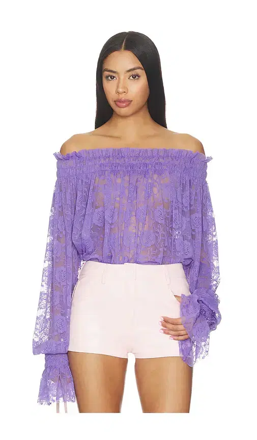 Norma Kamali Long Sleeve Peasant Top