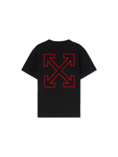 Off-White Arrow Outline Flock Logo T-Shirt | Thumbnail 1 Off-White Arrow Outline Flock Logo T-Shirt | Thumbnail 1