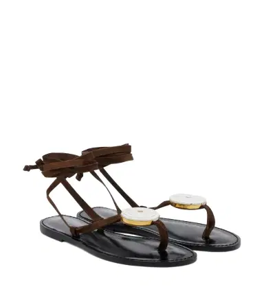 AMANU Vamizi embellished suede thong sandals | Thumbnail 1