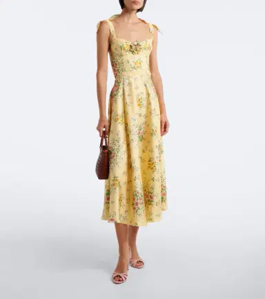 Rodarte Floral silk twill midi dress | Thumbnail 5