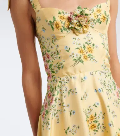 Rodarte Floral silk twill midi dress | Thumbnail 6