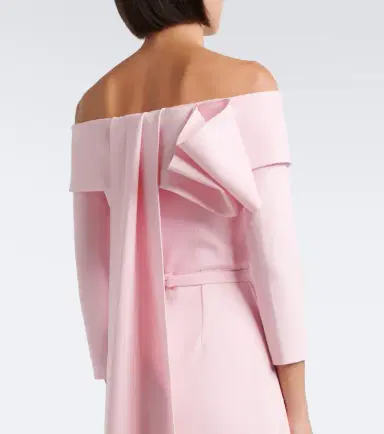 Safiyaa Lunelle off-shoulder crêpe gown | Thumbnail 3 Safiyaa Lunelle off-shoulder crêpe gown | Thumbnail 3