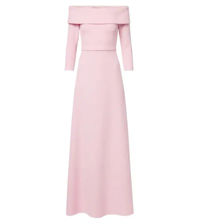 Lunelle off-shoulder crêpe gown
