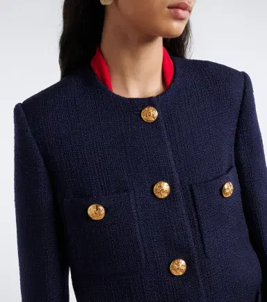 Valentino Shearling-trimmed wool-blend tweed jacket | Thumbnail 5 Valentino Shearling-trimmed wool-blend tweed jacket | Thumbnail 5