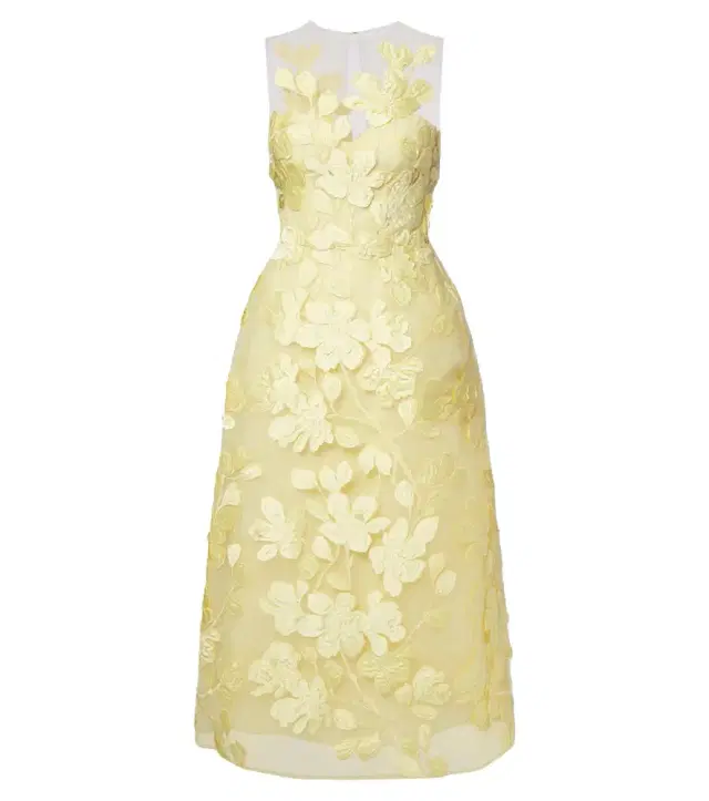 Monique Lhuillier Floral tulle midi dress