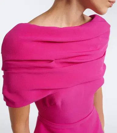 Safiyaa Loura off-shoulder crêpe gown | Thumbnail 4 Safiyaa Loura off-shoulder crêpe gown | Thumbnail 4